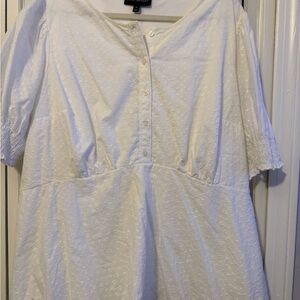 Lane Bryant White Eyelet Blouse